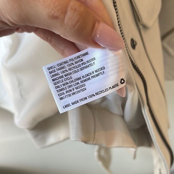 NWT Target NEW DAY Faux Leather Anorak Jacket Stone Tie Waist Jacket XS - Picture 11 of 11